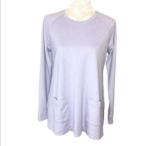 LOGO Lounge Sweatshirt Top XS Cozy Peplum back 243